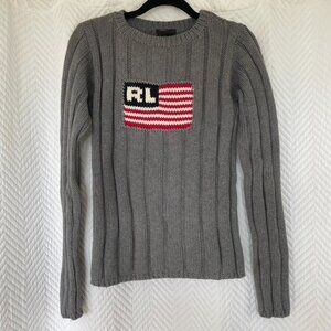 Vintage Polo Jeans Co Ralph Lauren American Flag Cotton Sweater
